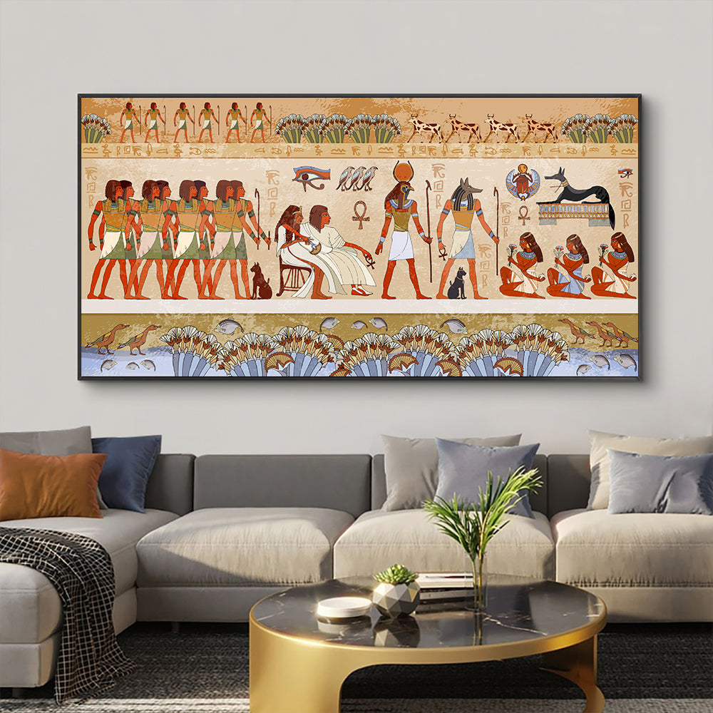 Vieux vieux rituels pharaoniques égyptiens imprimés sur toile