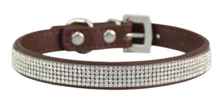 Collier de chien de broderie de diamant de chat