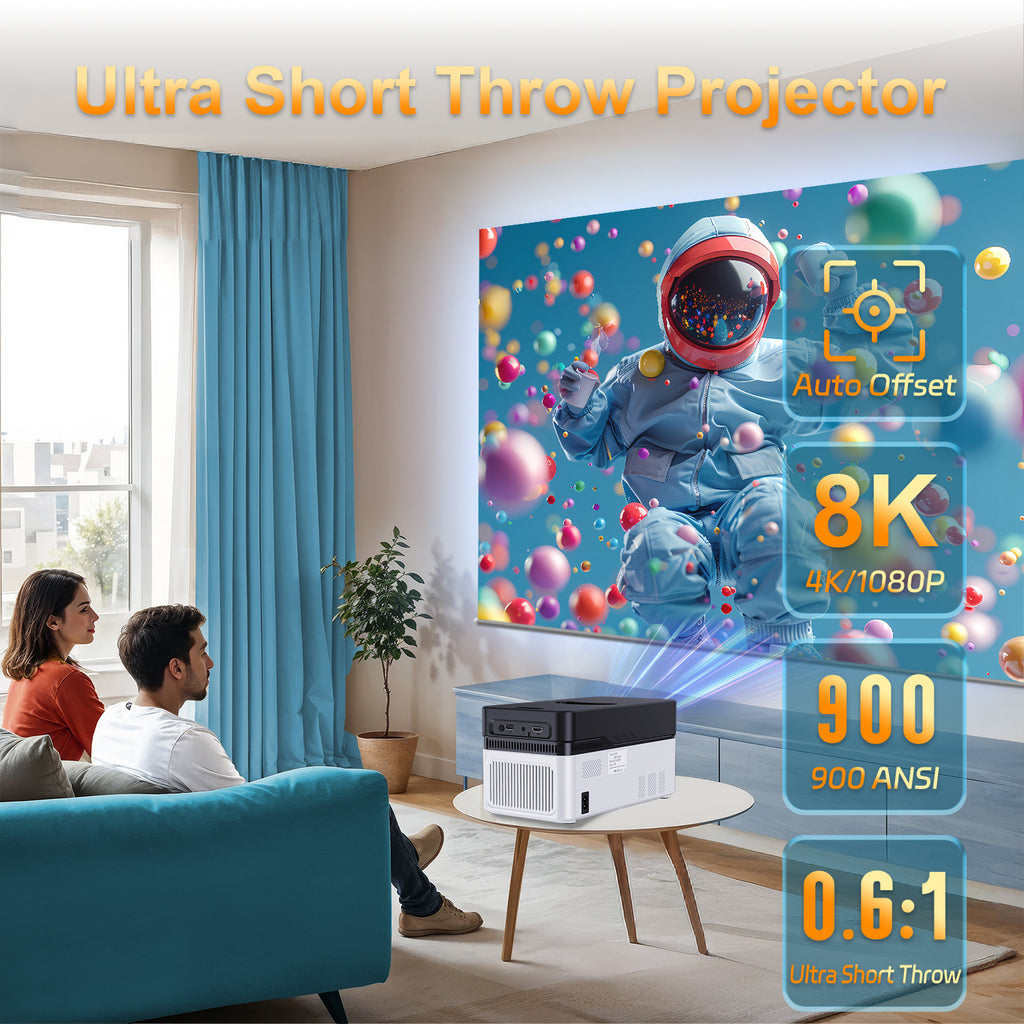 Ultra-court Focus 8k Smart 1080p Projecteur