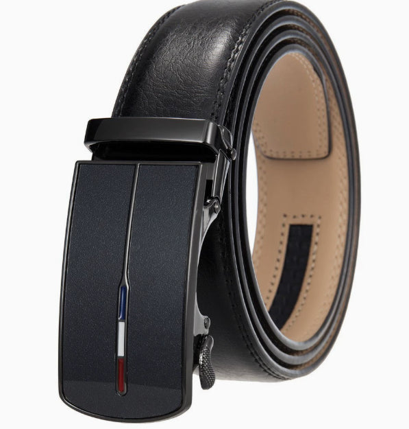 Cowhide en cuir homme Mode pantalon ceinture en cuir élégant