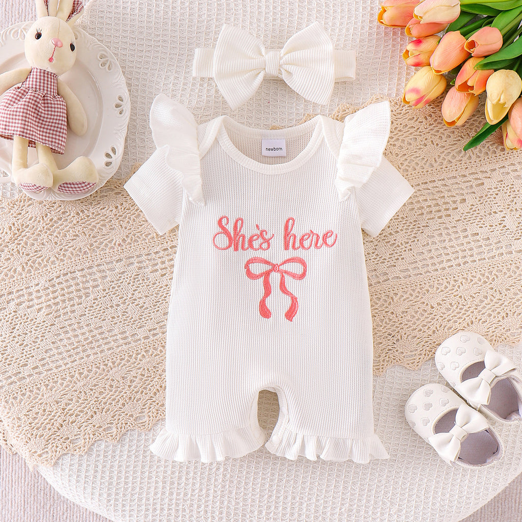 Romper à manches courtes avec bande de tête Bow