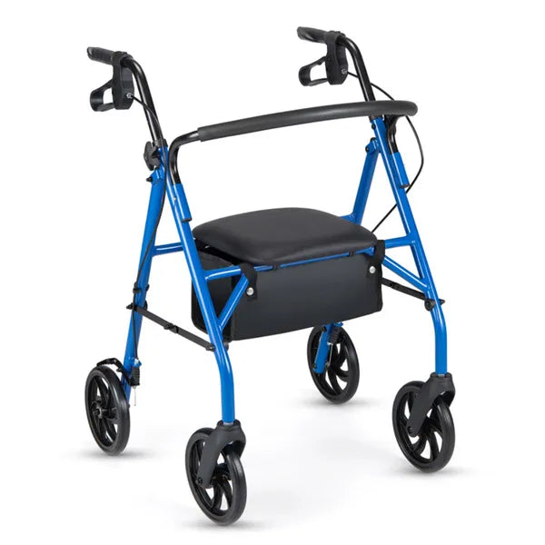 2-en-1 Rollator Walker avec siège (bleu)