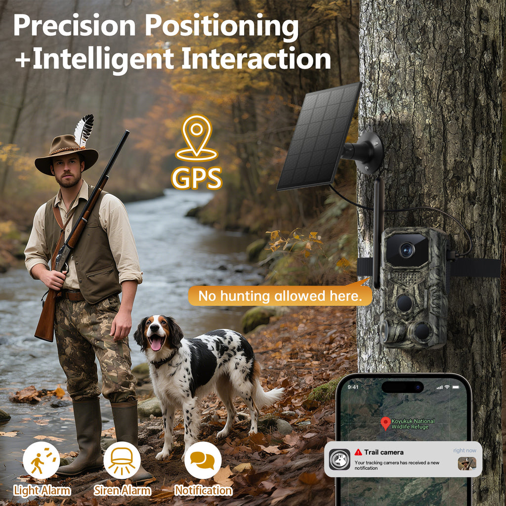 4G GPS Hunting Outdoor Trail Caméra grand angle 4MP Camouflage Wildlife Deer Monitoring Sol