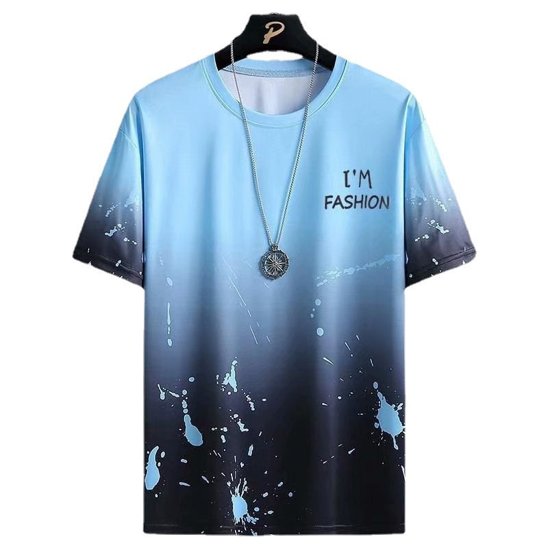 T-shirt décontracté polyvalent de demi-longueur gradué