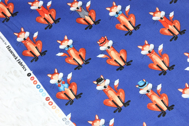 Tissu de coton uni Style nordique Animal Fox imprimé bricolage à la main