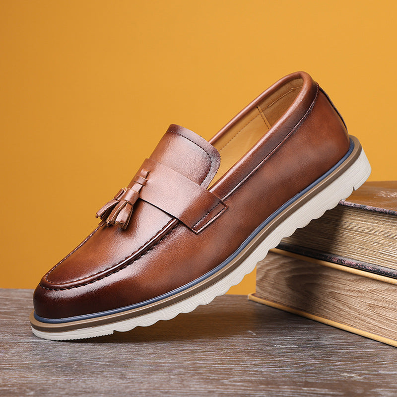 Chaussures en cuir homme Vintage Rubbed-color Léger