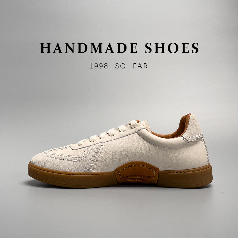 Basket Basket Chaussure Blanc Homme en cuir véritable taille basse