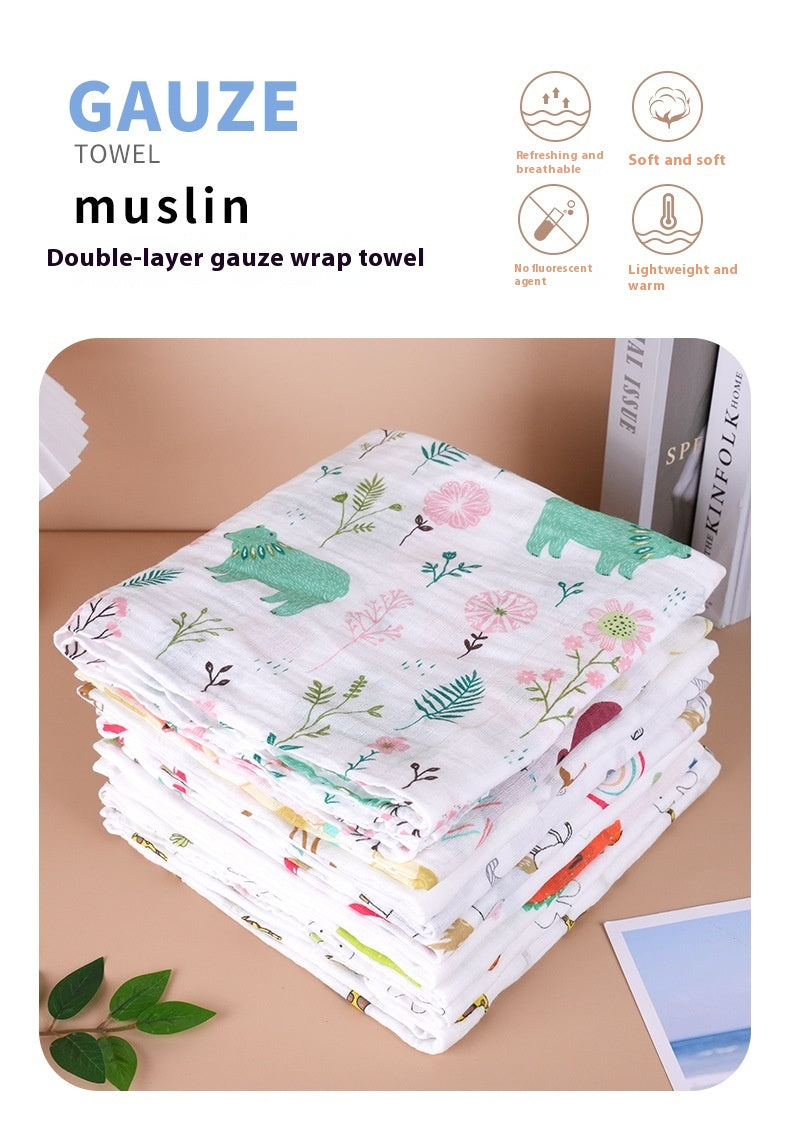 Double couche Gauze Gro-bag Muslin Nouveau-né Serviette de swap