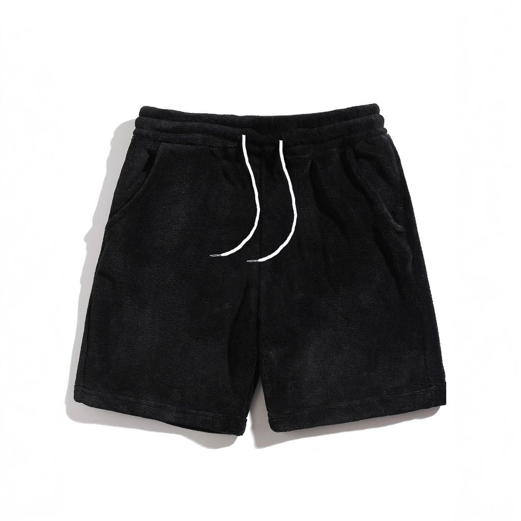 Homme SpringAutomn Coral-Fleece Sports-Style Casual Plus-Size Short