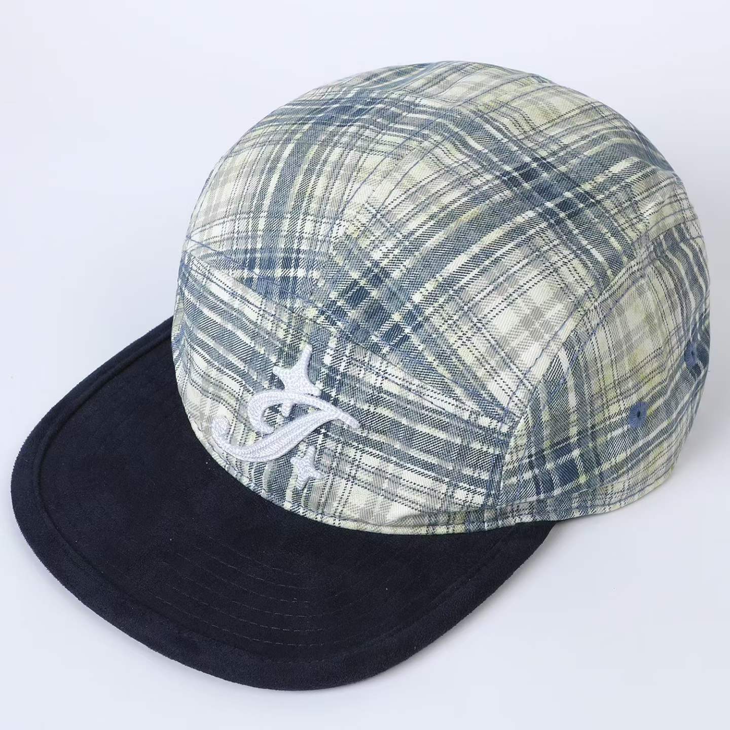 Broderie rayée Note musicale Star Color-block Casquette de baseball à large bord avec sty coréen