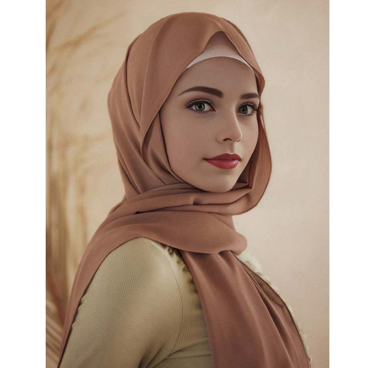 Summer Solid-Color Pearl Mousseline Bubble Femmes Headcarf