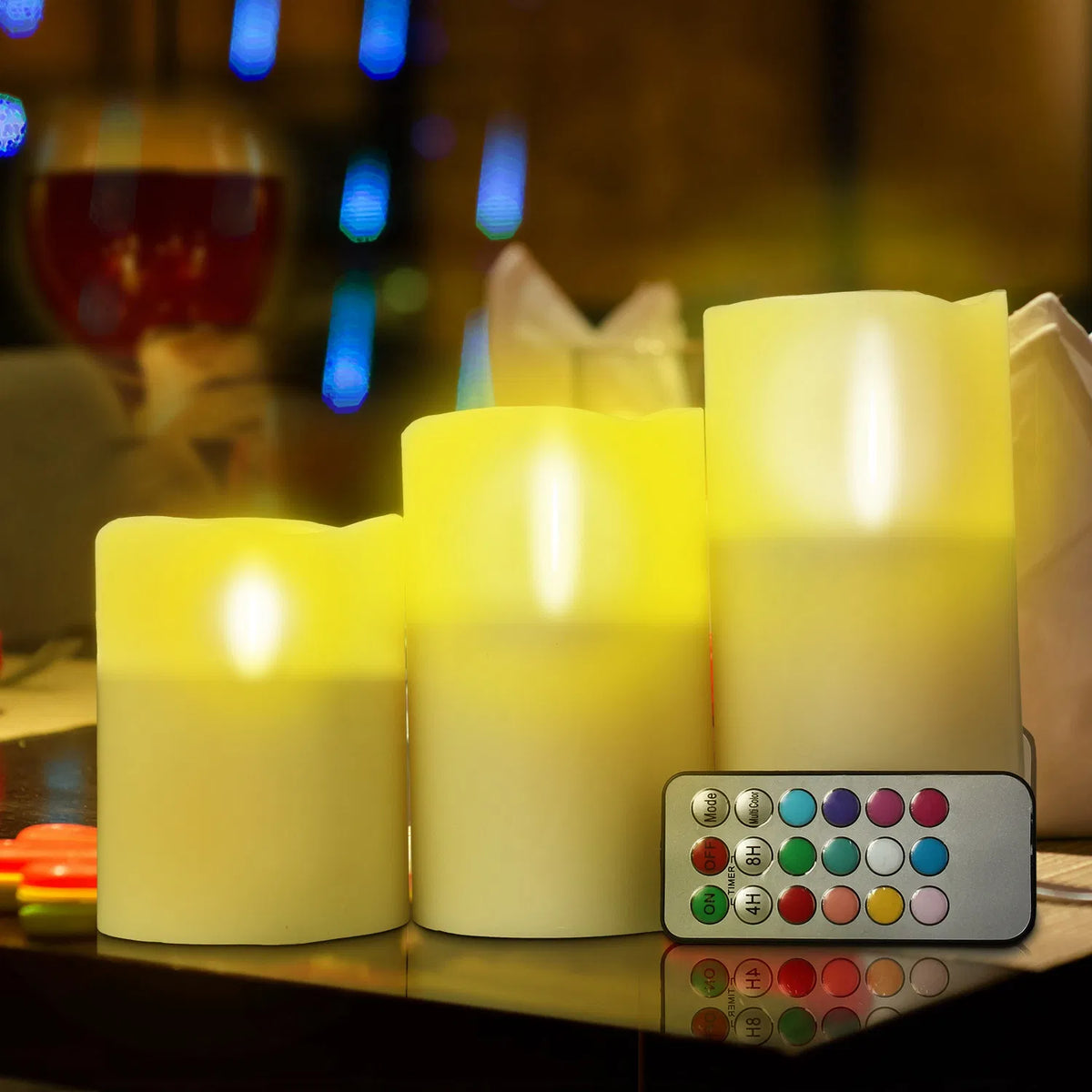 Bougies sans flamme de 12 couleurs - Bougies LED avec télécommande et minuterie automatique