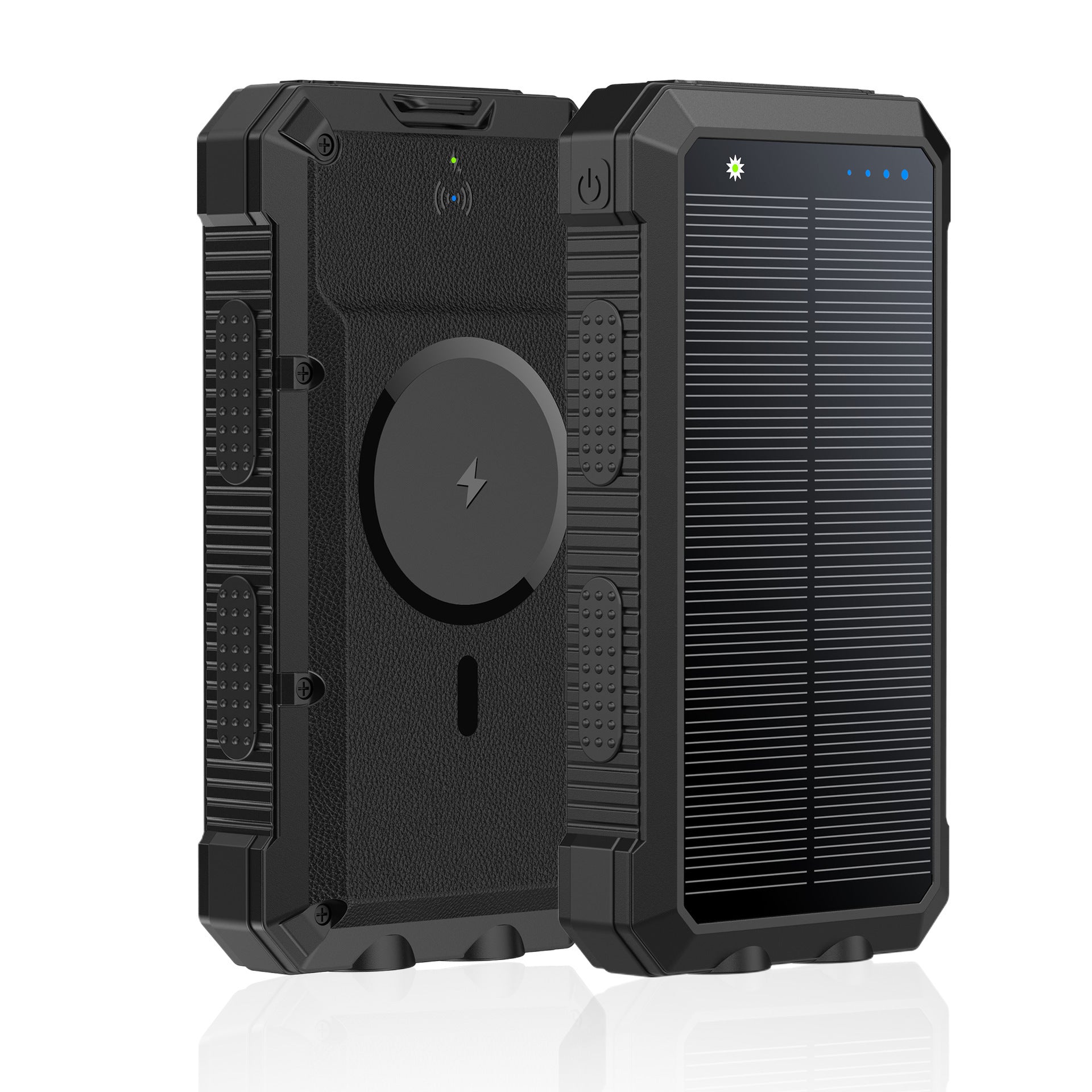 Solar Magnetic Wireless Charger Power Bank 20000 MA Éclairage extérieur étanche