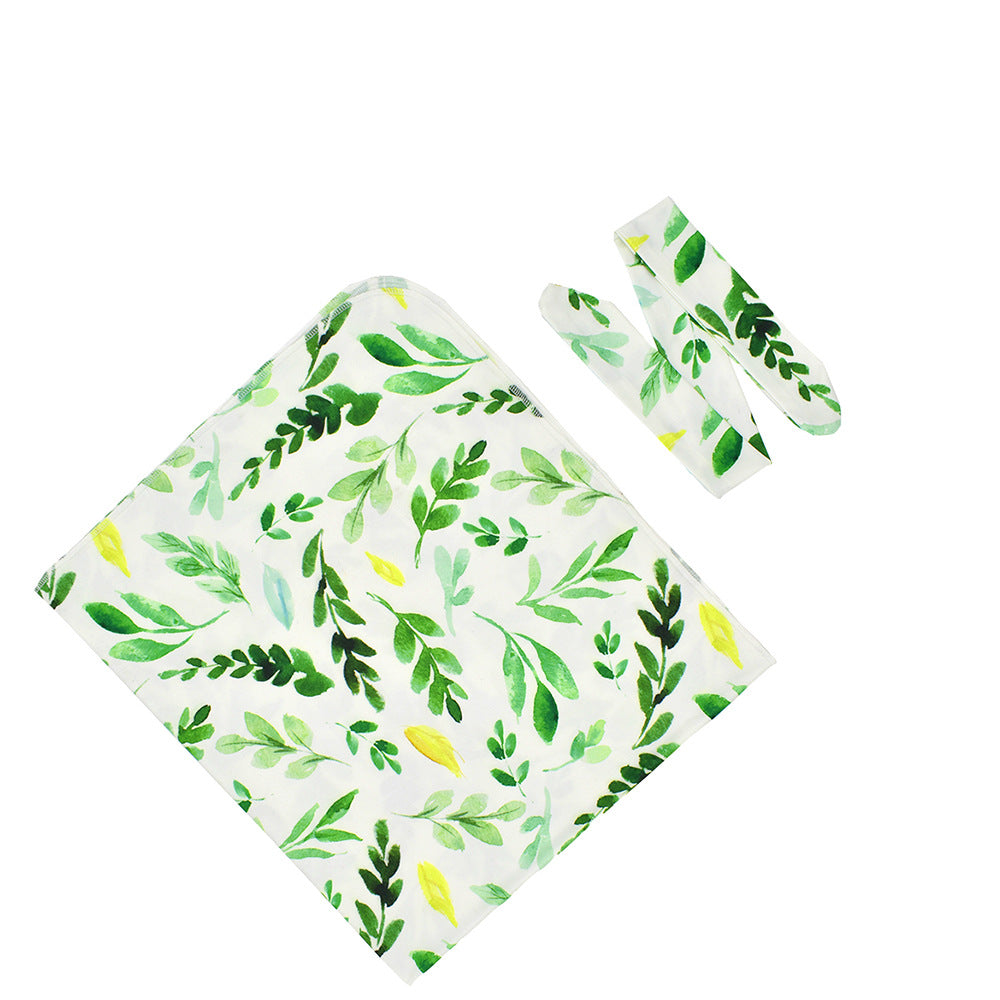 Nouveau-né Swaddle Cloth avec le lapin-oreille noeud bande de cheveux serviette