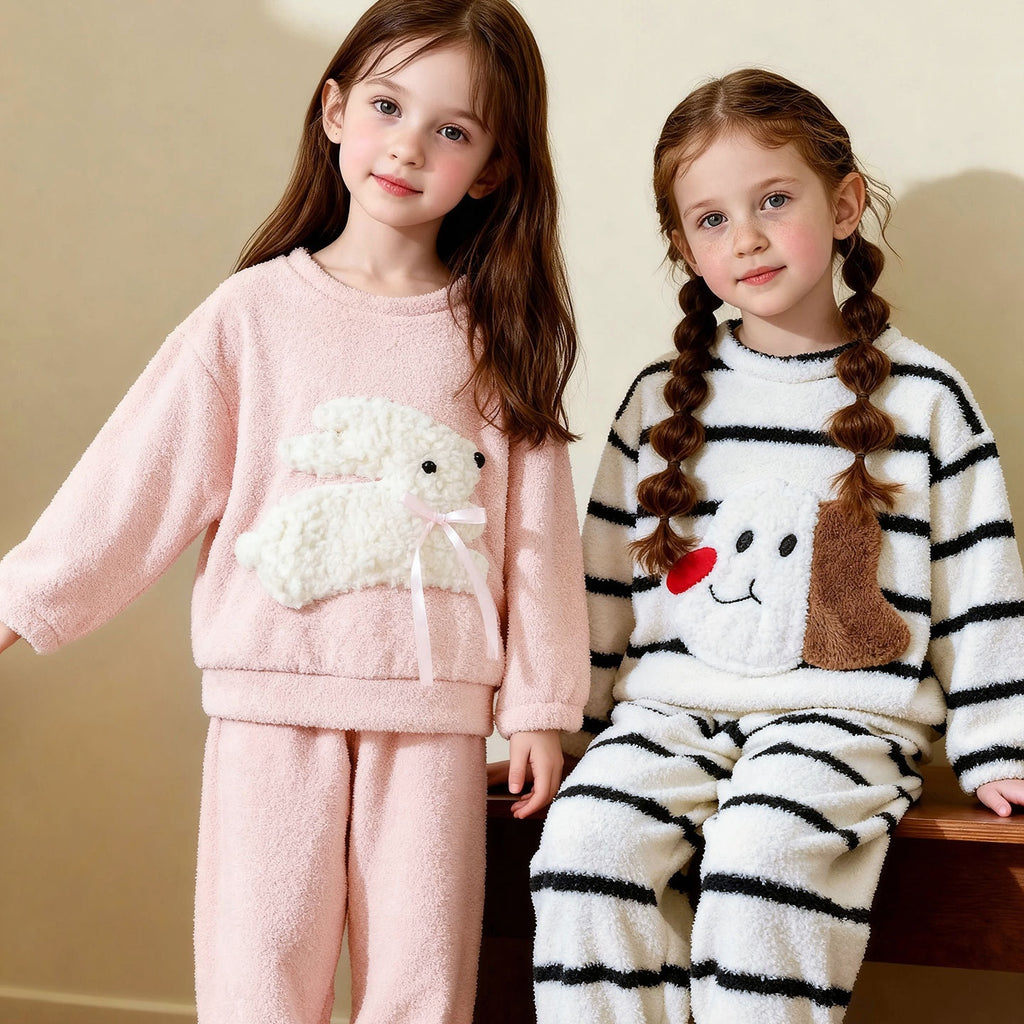 Pyjama chaud et ensembles de vêtements de salon pour petites filles
