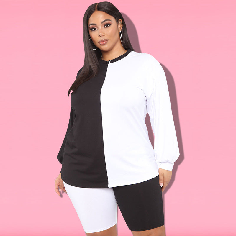 Black and white contrasting color Parent-child style