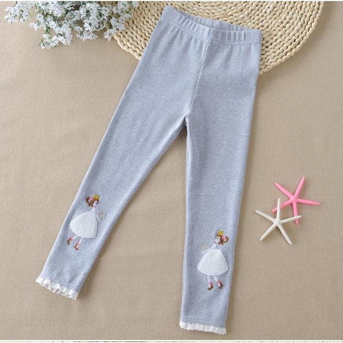 Pantalons de coton moyen et grand pour filles