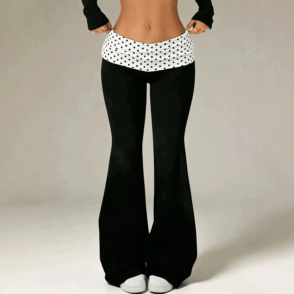 Pantalons élastiqués évasés pour le corps