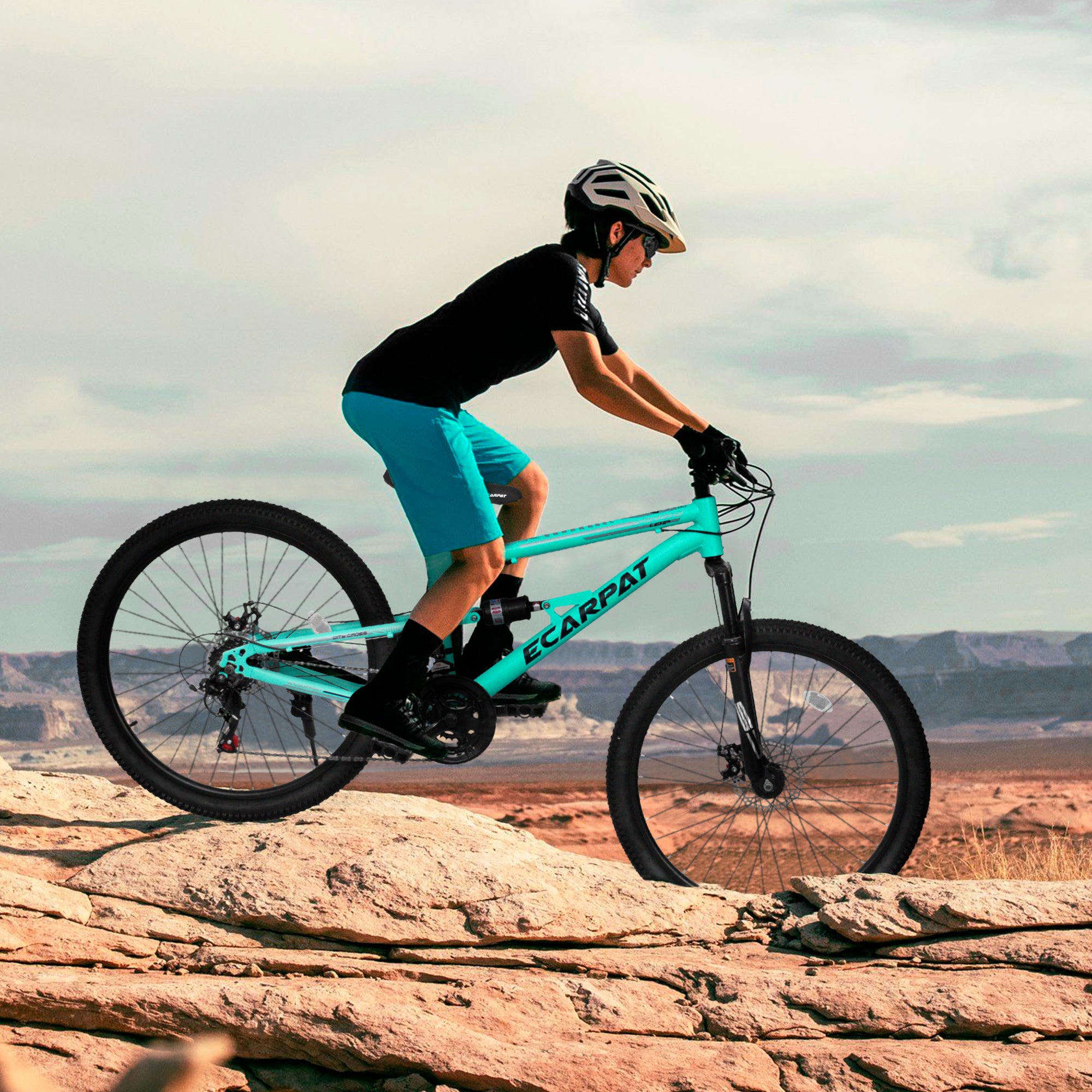 A26207 26 pouces Cadre en acier Shock Fork Plus Shock Absorber 21 vitesses Unisex Mountain Bike