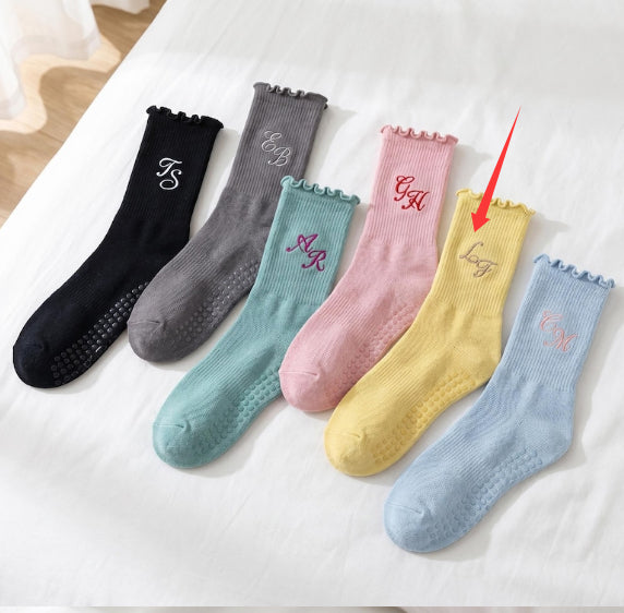 Chaussettes de yoga brodées pour enfants