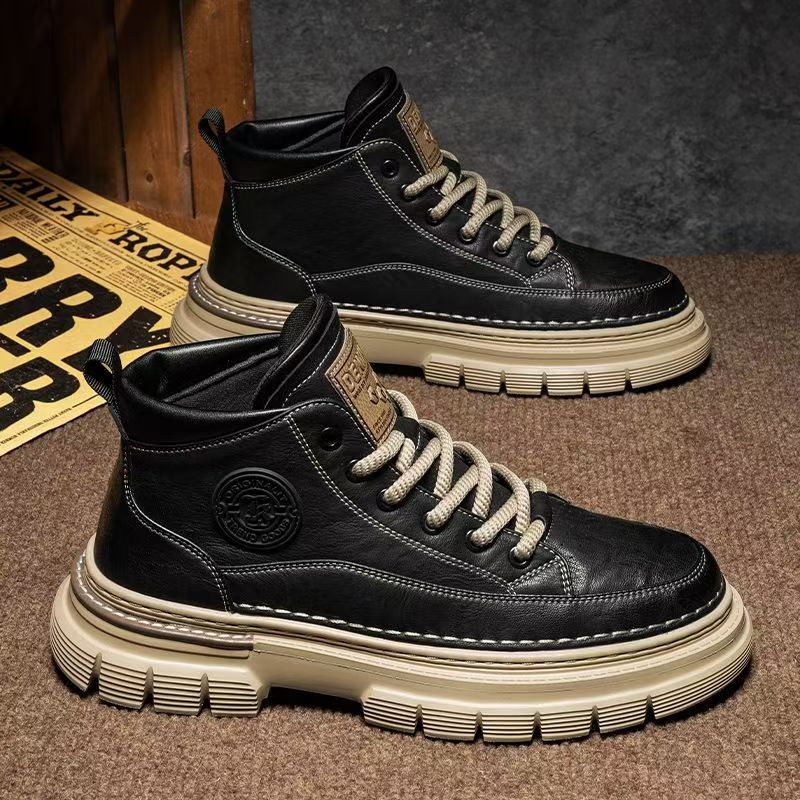 Bottes Homme haut de gamme d'hiver style britannique Retro Martin