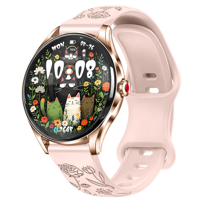 Smartwatch en acier inoxydable pour femmes avec surveillance de l'oxygène dans le sang