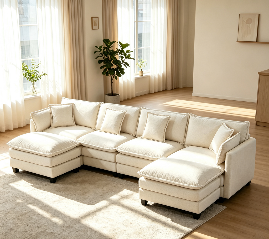 Moderne 4 places avec 2ottoman 149.61" Canapé sectionnel avec oreillers de taille