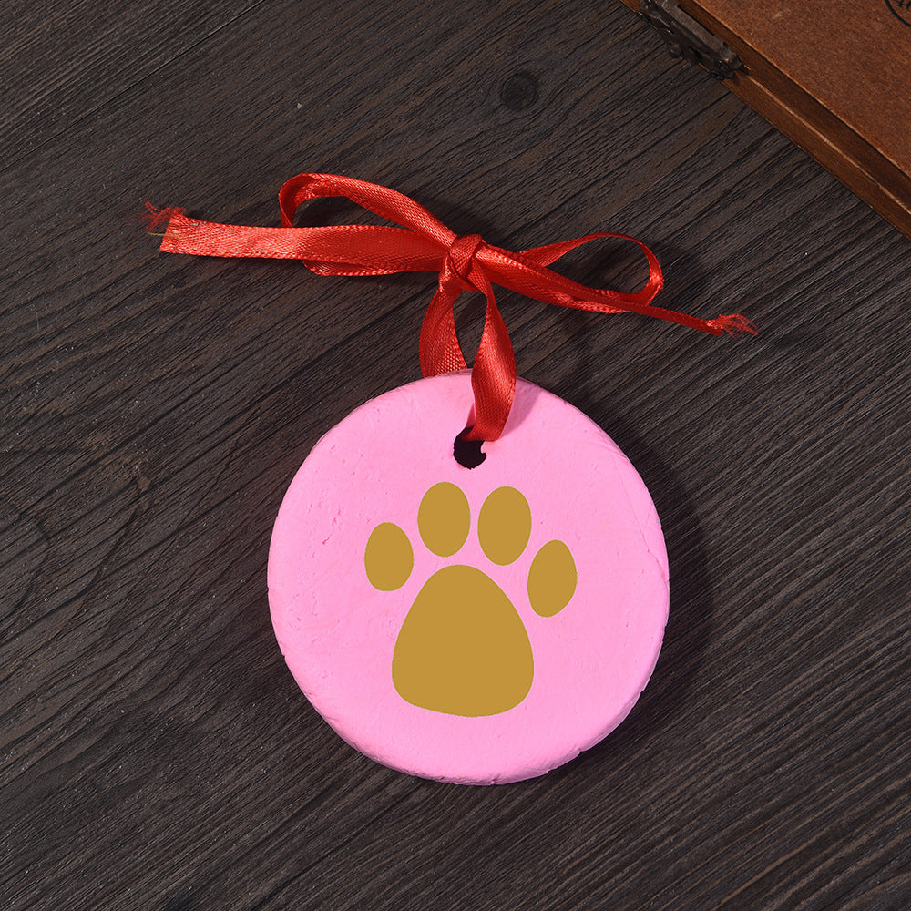 Chat de chat blanc et chien Paw bricolage encre Pad souvenir