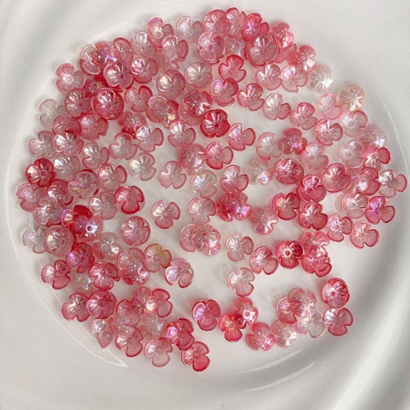 Perles 3-Pétales lumineuses de fleurs acryliques