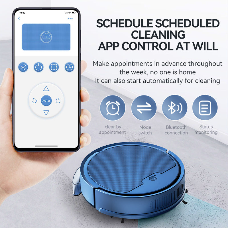 Blue 3-en-1 Smart Robotic Vacuum Mop