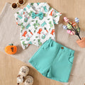 Cartoon lapin Œuf de Pâques Imprimer Chemise et shorts Set