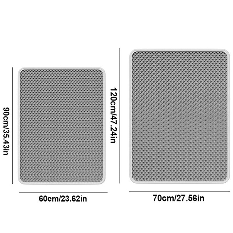 Grand tapis de litière double couche pour chat Non-dépliant pour chat Boîte à litière
