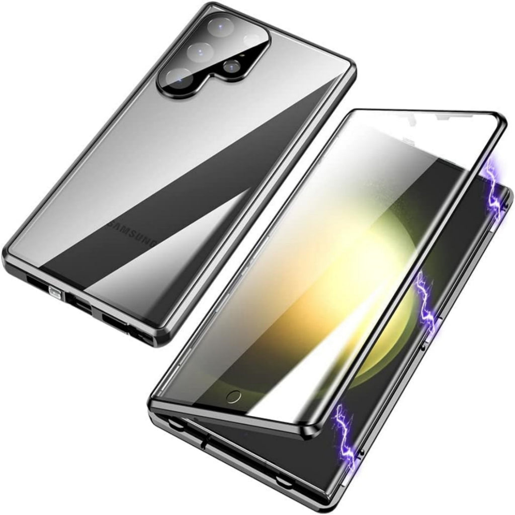 Magnétique King Case Téléphone métal brillant Magnetic HD Peep-proof Buckle miroir résistant à la chute