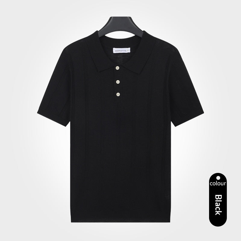 T-shirt à manches courtes tricoté casual pour hommes
