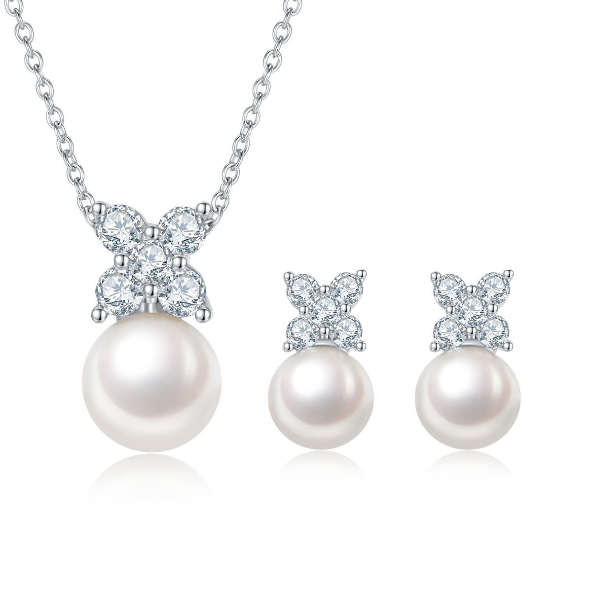 S925 Boucles d'oreilles en perles d'eau douce en argent sterling
