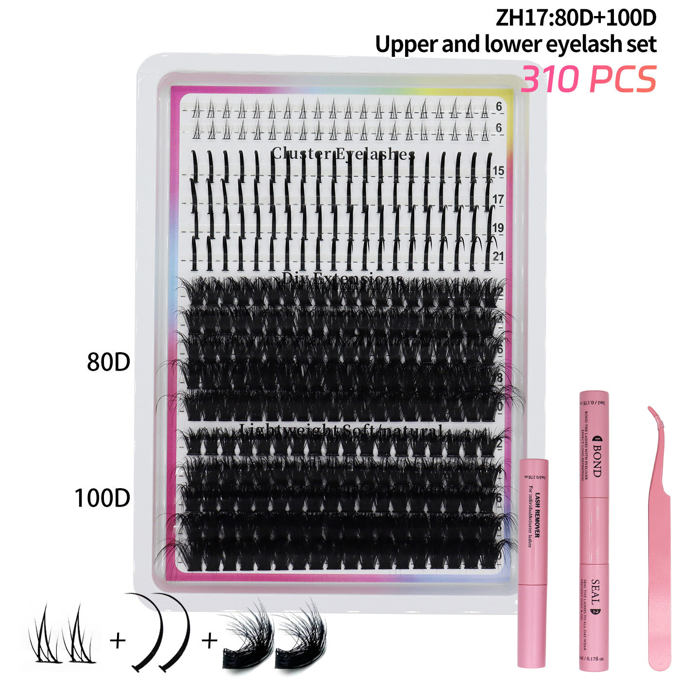 Faux cils segmentés de style féodal et mal emballés