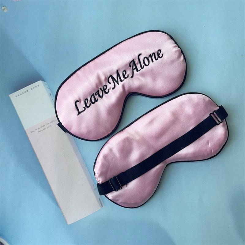 Masque double face en soie noire sans sommeil avec bande élastique