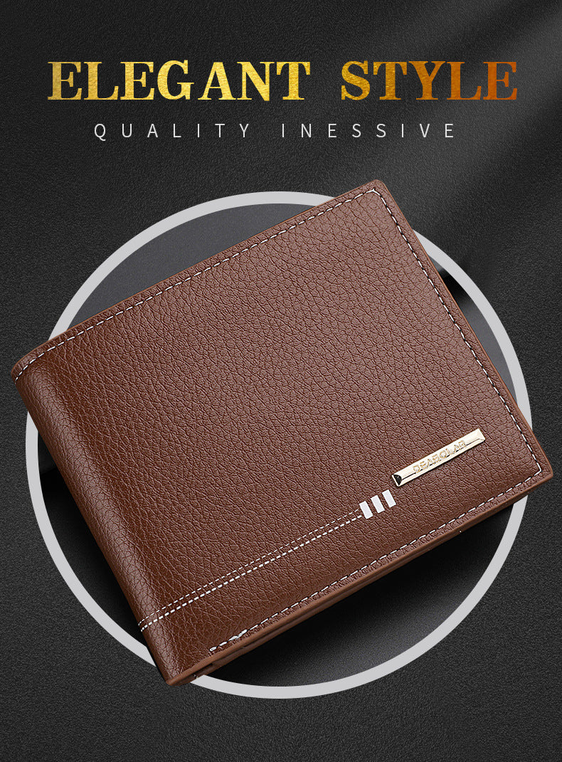 Multi-fonctionnel Fentes de cartes multiples Retro Portefeuille Court Homme
