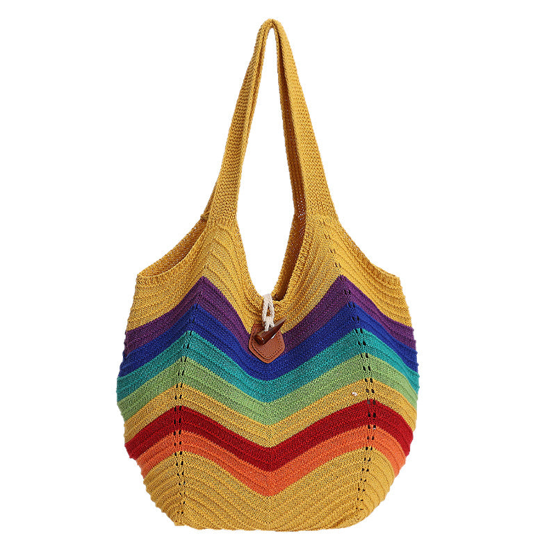 Summer Color-Block grande capacité meilleur-vendeur sous-arm-tote pour les femmes