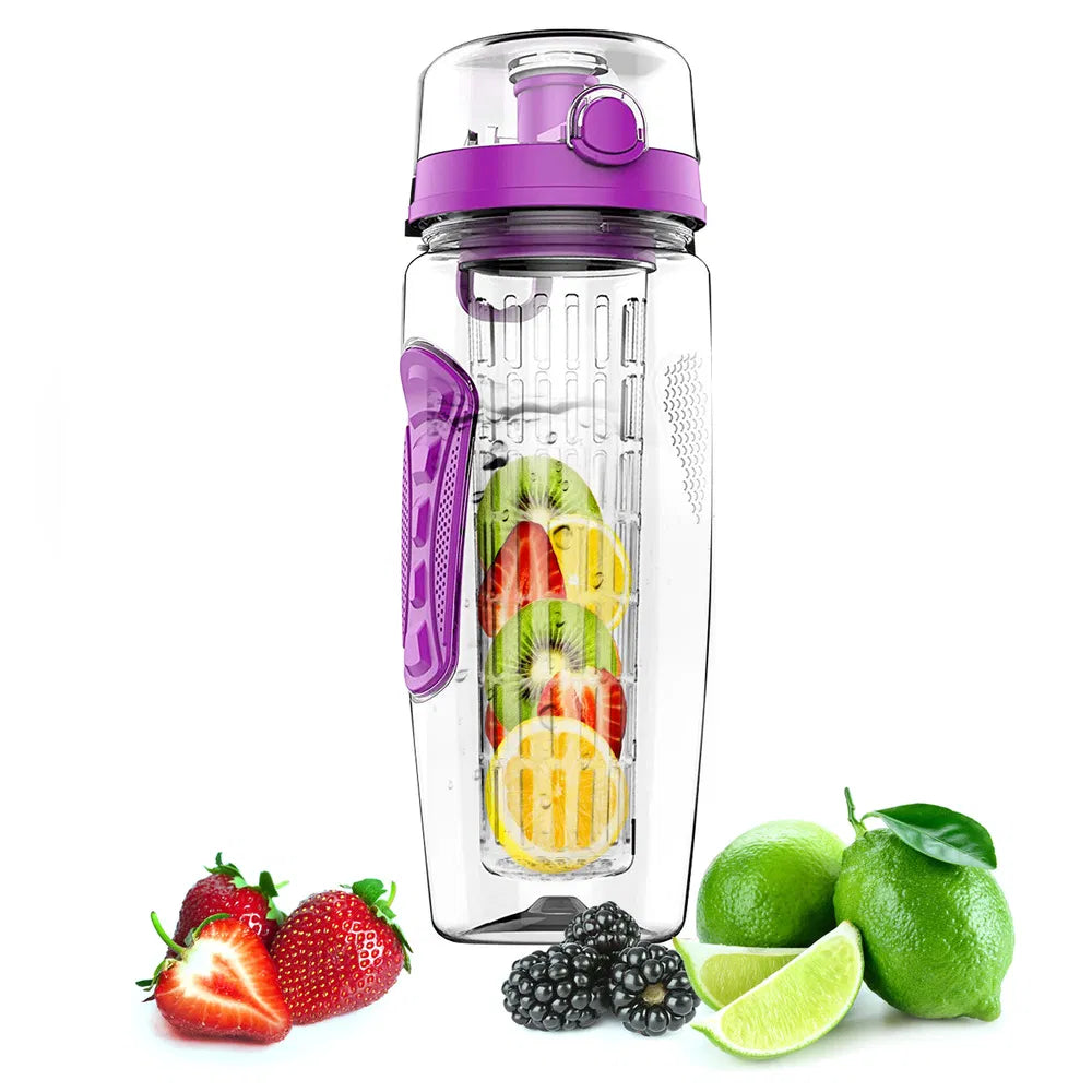 Fruit Infuseur bouteille d'eau 32OZ Juice Shaker Sport W& Flip Top Grips antidérapants pour off