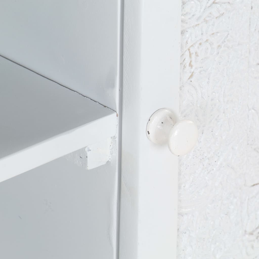 Armoire TV, blanc, 115x30x46 cm, bois de mangue massif