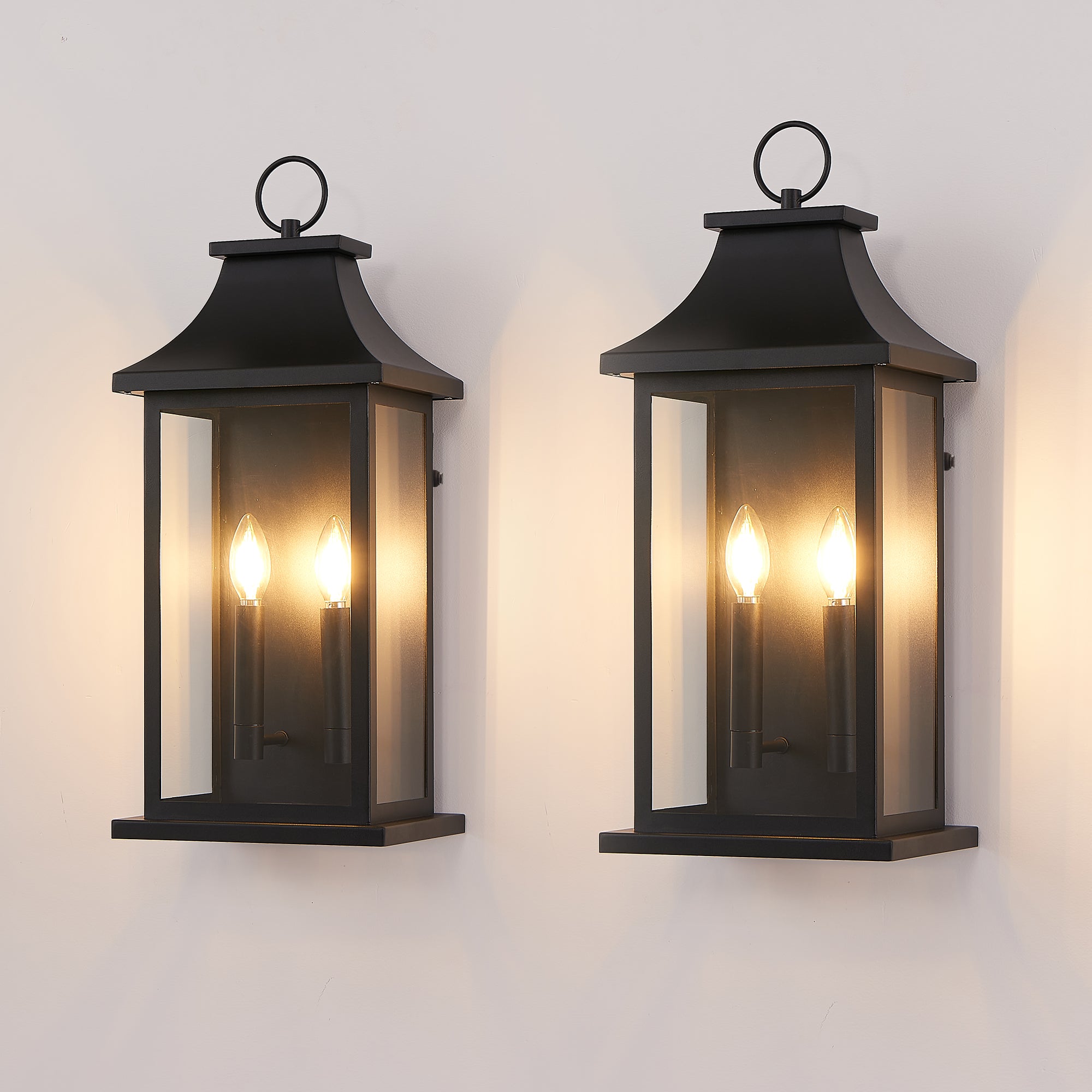 2-Pack Dusk to Dawn Wall Lantern 2-Light