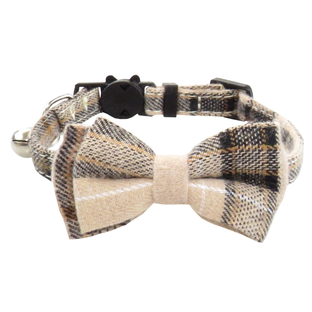 Bow Tie Cat Collar Bandana Breakaway Pet Collar Bandana avec Classic Plaid réglable Cat