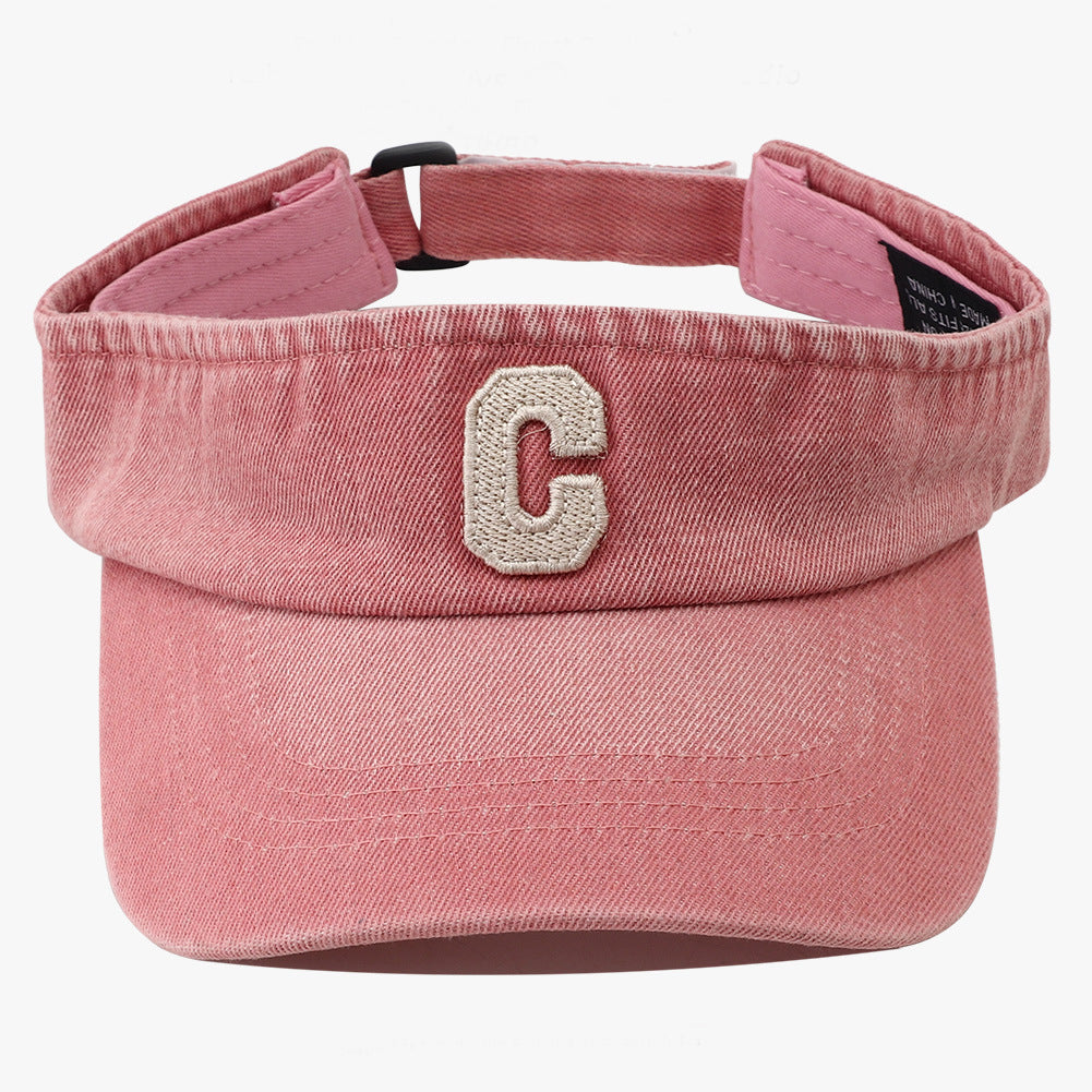 Broderie lavée simple Lettre tridimensionnelle C Chapeau rond pour usage extérieur