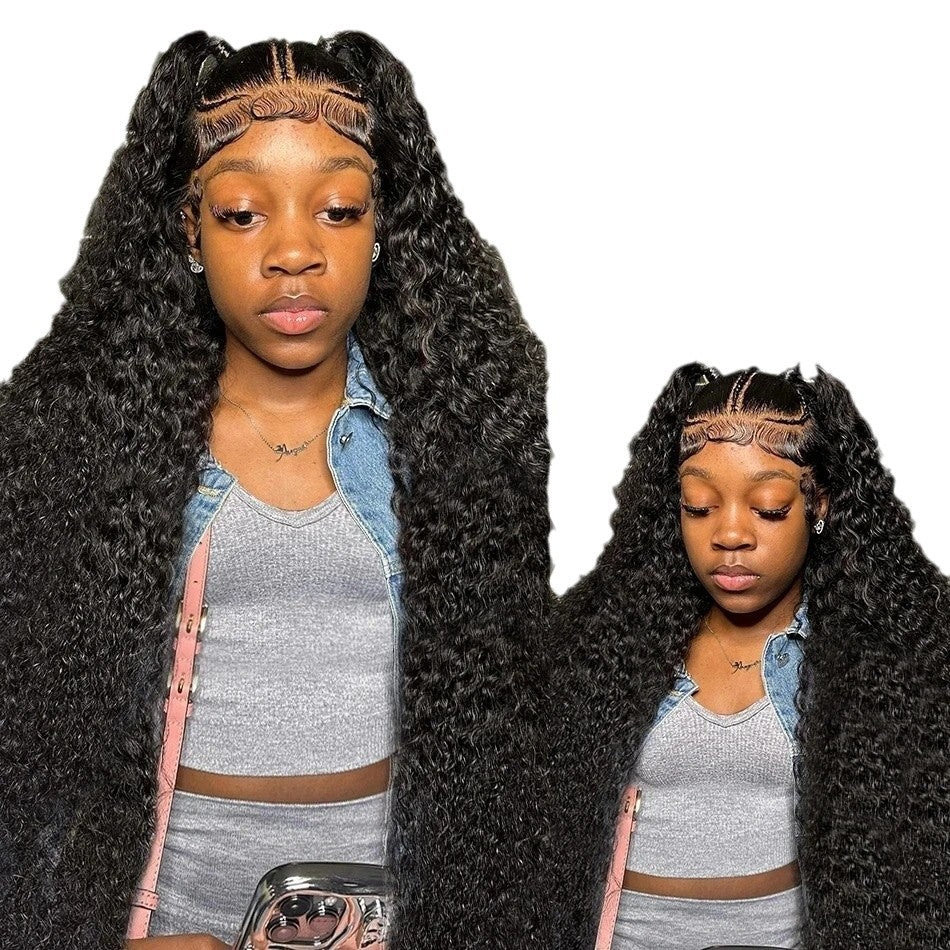 13x6 Perruque devant Femelle Moyen Long Couvercle cheveux bouclés