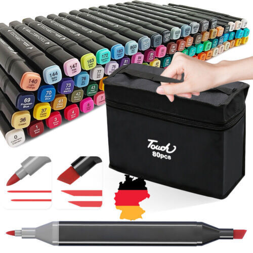 80 Farbe Acrylstifte Marker Set Stylo permanent bricolage Graffiti Sketch Dual Pen
