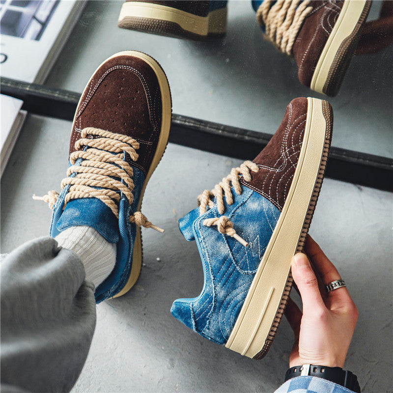 Loisirs Denim Conseil Chaussures Hommes Dentelle-up Appartements Skateboard