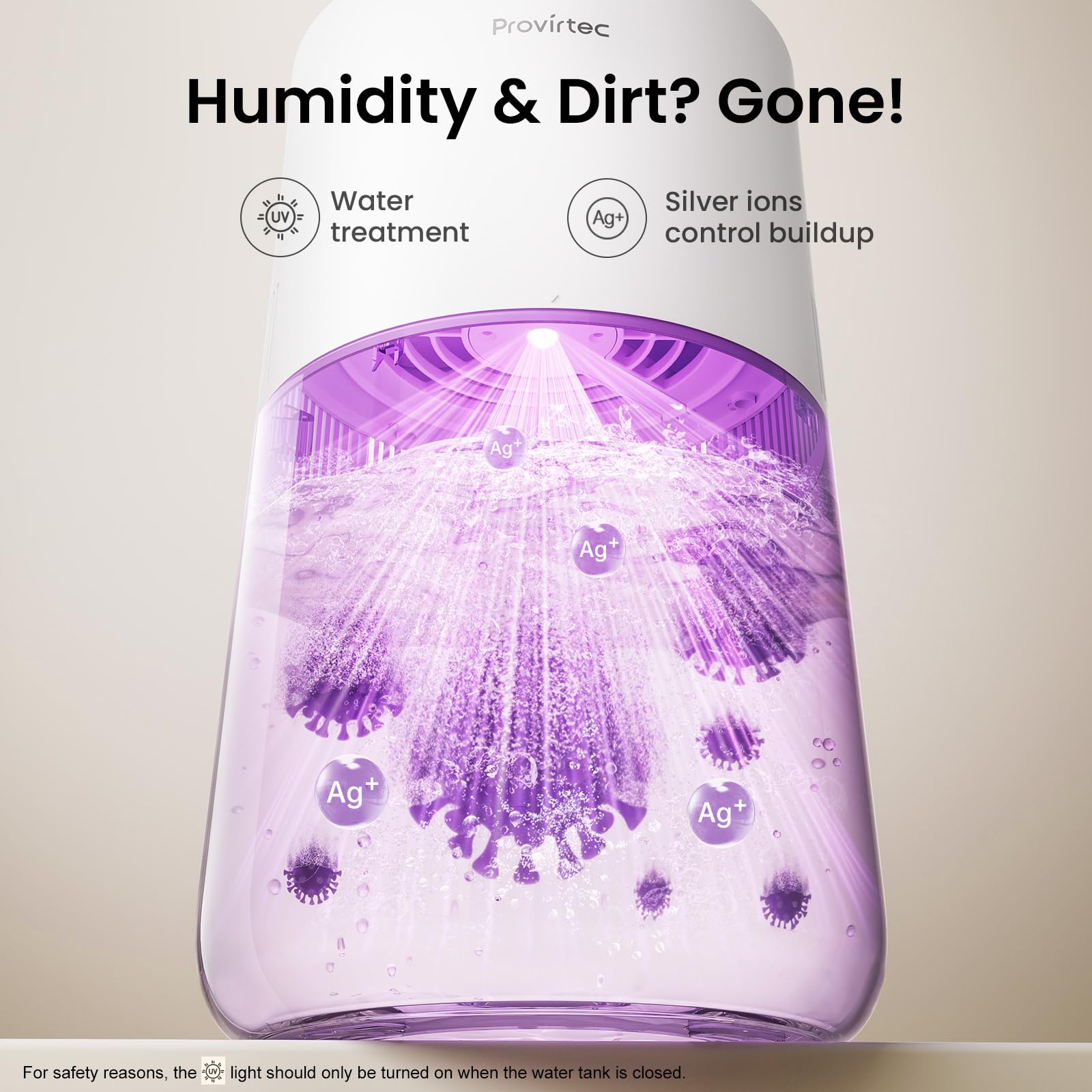 Humidificateur d'évaporation pour les enfants de chambre facile à nettoyer Petit contrôle d'humidité automatique 3L
