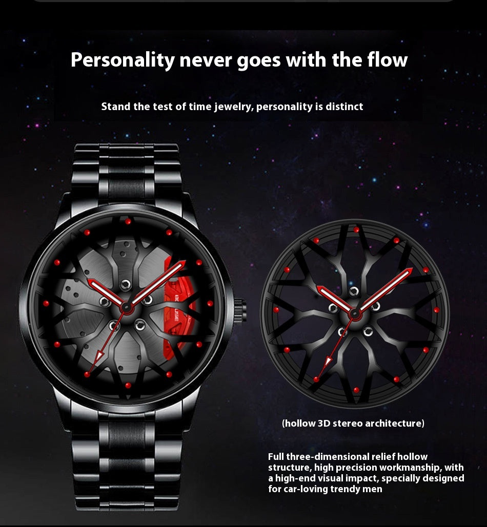 Homme Mode Tendance étrier de roue haute qualité étanche Quartz montre
