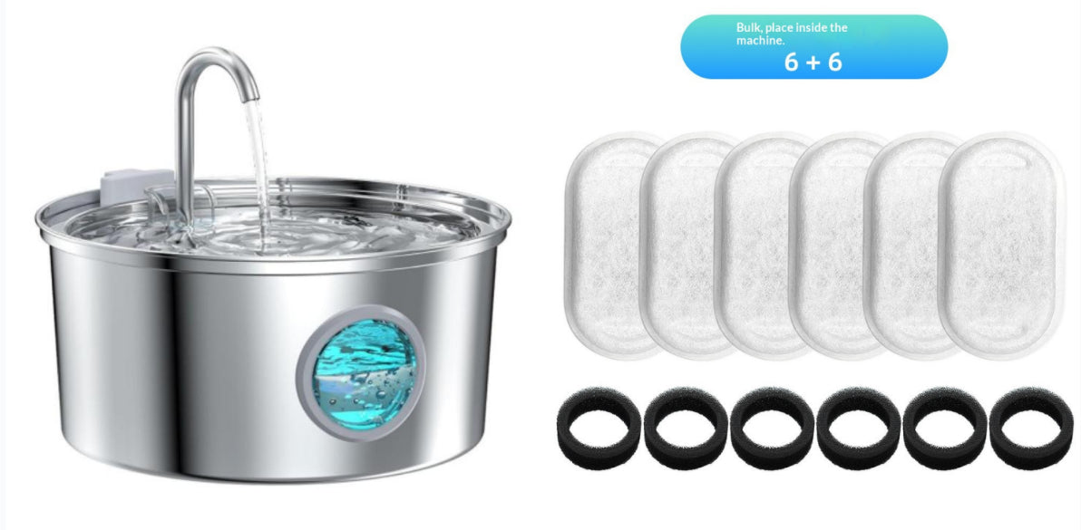 Tous les animaux en acier inoxydable Distributeur d'eau Type de piste ronde Grande capacité Chiens et chats Wat